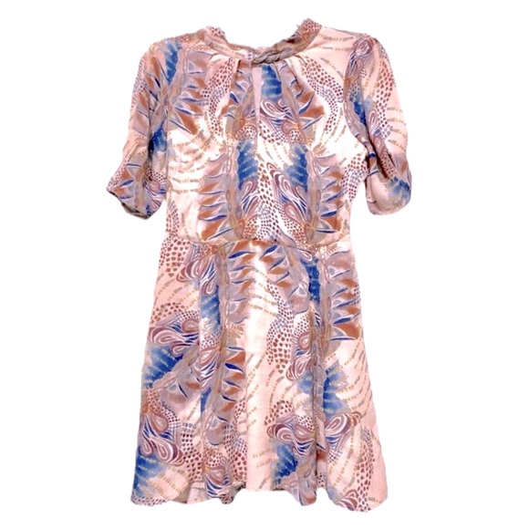 Free People Abstract Floral Print Keyhole Plunge Mini Dress - Picture 5 of 10